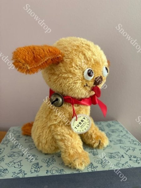 画像4: 【ご予約注文】Snowdrop ハンドメイド　アンティーク風ぬいぐるみ　ゴールデンモヘア　犬  （18cm） (4)