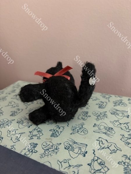 画像6: 【ご予約注文】Snowdrop ハンドメイド　アンティーク風ぬいぐるみ　黒猫　（11m） (6)