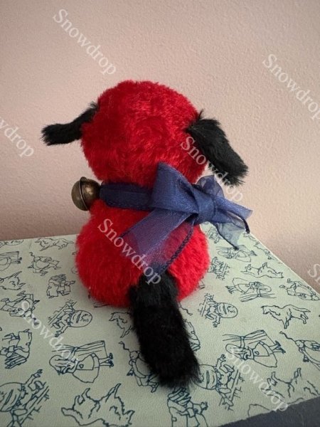 画像2: 【ご予約注文】Snowdrop ハンドメイド　アンティーク風ぬいぐるみ　赤モヘア　犬  （12cm） (2)