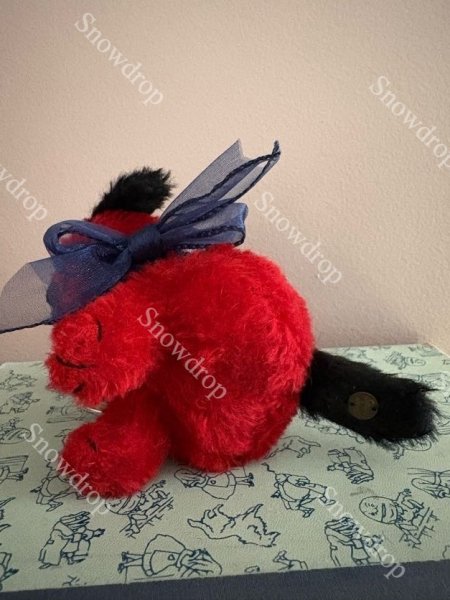 画像5: 【ご予約注文】Snowdrop ハンドメイド　アンティーク風ぬいぐるみ　赤モヘア　犬  （11.5cm） (5)