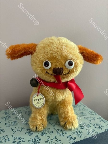 画像1: 【ご予約注文】Snowdrop ハンドメイド　アンティーク風ぬいぐるみ　ゴールデンモヘア　犬  （18cm） (1)