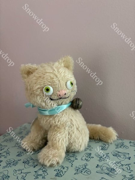 画像5: 【ご予約注文】Snowdrop ハンドメイド　アンティーク風ぬいぐるみ　猫　オートミールモヘア　（14cm） (5)