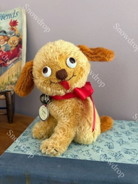 画像5: 【ご予約注文】Snowdrop ハンドメイド　アンティーク風ぬいぐるみ　ゴールデンモヘア　犬  （17cm） (5)