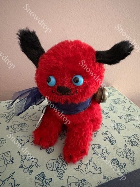 画像4: 【ご予約注文】Snowdrop ハンドメイド　アンティーク風ぬいぐるみ　赤モヘア　犬  （12cm） (4)