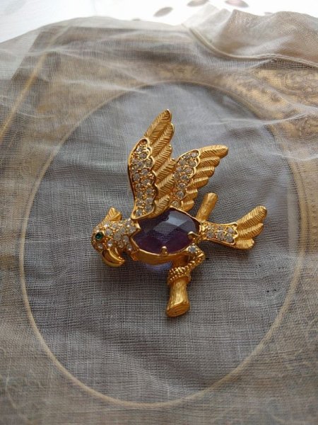 画像4: Vintage Brooch ビンテージブローチ オウム (4)
