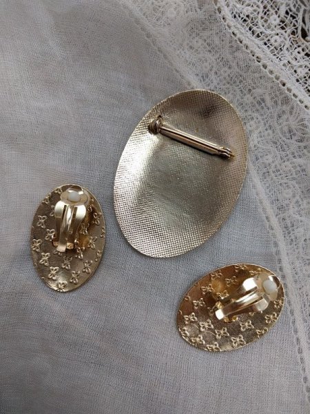 画像3: Vintage Brooch　猫のブローチとイヤリングの3点セット (3)