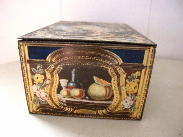 画像2: Vintage Tin イギリス ヨーロピアン絵画風の缶  (2)