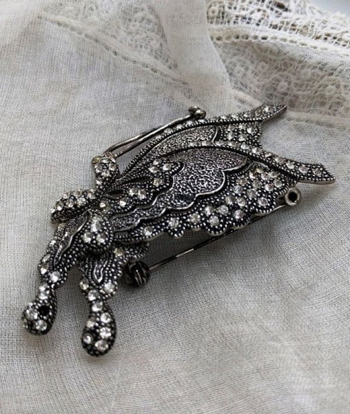 画像2: Vintage Brooch 蝶々のブローチ バタフライ (2)