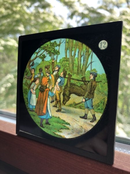 画像2:  Antique Magic Lantern Glass Slide　アンティーク　マジックランタン・スライド　赤ずきんちゃん(12） (2)