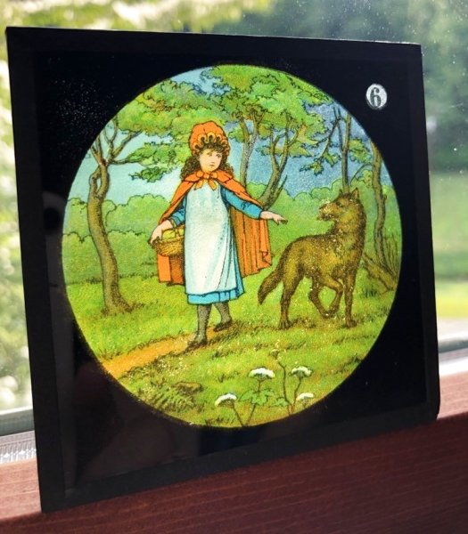 画像1: Antique Magic Lantern Glass Slide　アンティーク　マジックランタン・スライド　赤ずきんちゃん　6 (1)