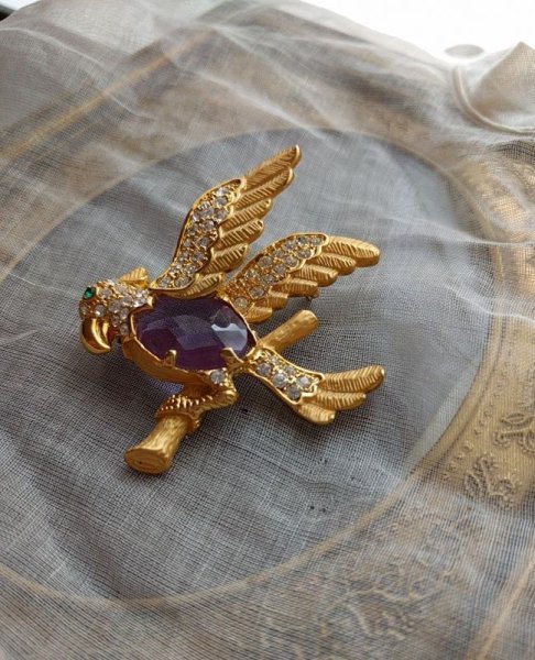 画像3: Vintage Brooch ビンテージブローチ オウム (3)