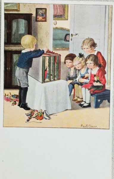 画像1: Postcard　アンティークポストカード　人形劇　人形芝居　Pauli Ebner　（未使用） (1)