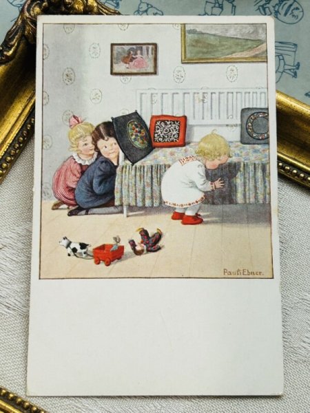 画像2: Postcard　アンティークポストカード　かくれんぼ　Pauli Ebner　オランダ1923年 (2)