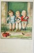 画像1: Postcard　アンティークポストカード　3人の子どもたち　シンバル　お人形　ラッパ　小鳥　Pauli Ebner (1)