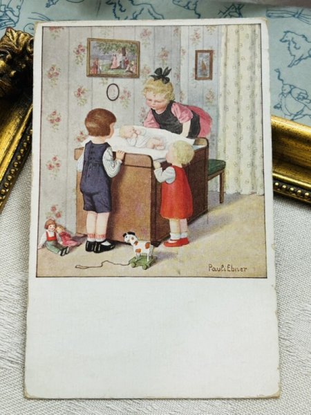 画像2: Postcard　アンティークポストカード　赤ちゃんと子どもたち　Pauli Ebner　（未使用） (2)