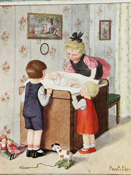 画像3: Postcard　アンティークポストカード　赤ちゃんと子どもたち　Pauli Ebner　（未使用） (3)