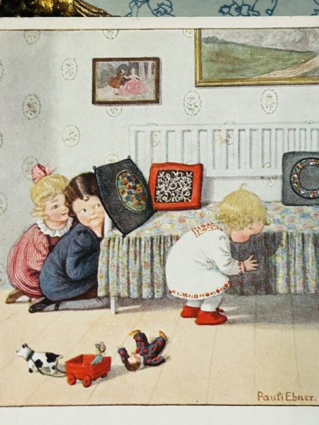 画像3: Postcard　アンティークポストカード　かくれんぼ　Pauli Ebner　オランダ1923年 (3)