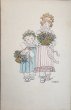 画像1: Postcard　アンティークポストカード　お花かごと女の子　Pauli Ebner　（未使用） (1)