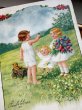 画像3: Postcard　アンティークポストカード　蝶々を見つめるお花摘みの女の子たち　テディベア　Pauli Ebner　ベルギー1934年 (3)