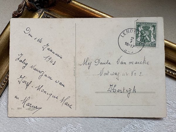 画像3: Postcard　アンティークポストカード　有名お仕立てサロン　ドレスショップ　Pauli Ebner　ベルギー1943年 (3)