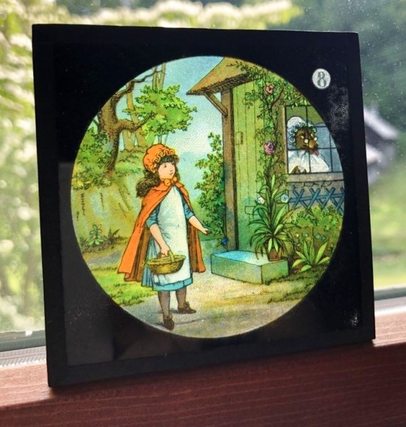 画像2: Antique Magic Lantern Glass Slide アンティーク マジックランタン・スライド 赤ずきんちゃん(8) (2)