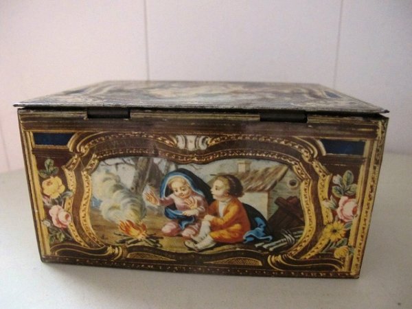 画像5: Vintage Tin イギリス ヨーロピアン絵画風の缶  (5)