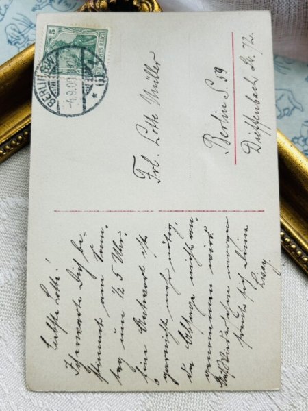 画像3: Postcard    アンティークポストカード お花と女の子 写真  Grete Reinwald  ドイツ1909年 (3)