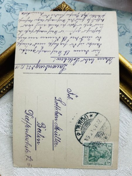 画像3: Postcard　アンティークポストカード　女の子とお人形　写真　ドイツ1908年 (3)