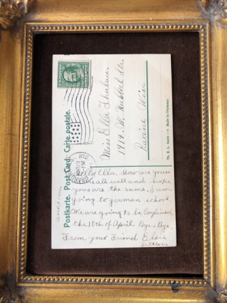 画像4: Postcard　手紙と四葉を運ぶツバメ　アメリカ1910年 (4)