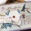 画像1: Postcard　手紙とツバメと忘れな草のお花 (1)