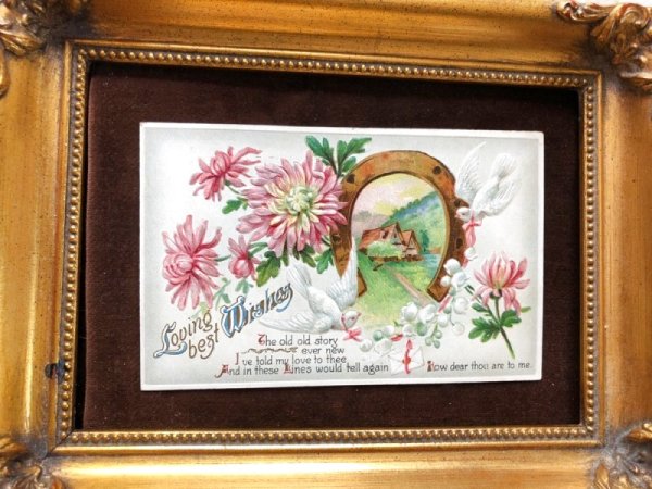 画像3: Postcard　白い鳩と馬蹄と風景　 (3)