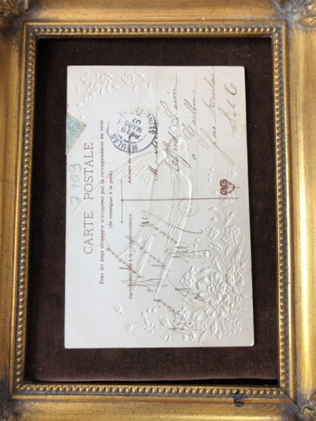 画像4: Postcard　忘れな草のお花とツバメ　フランス1907年 (4)