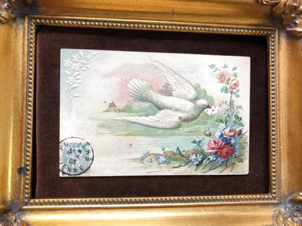 画像3: Postcard 手紙を運ぶ白鳩 フランス1908年 (3)