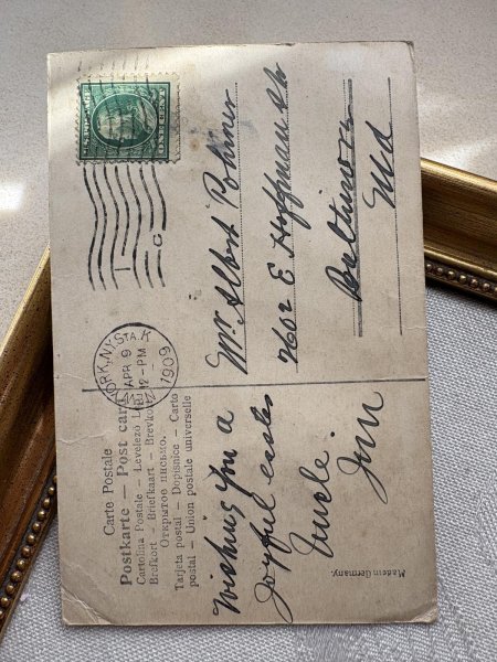 画像5: Postcard　アンティークポストカード　イースター 　ヒヨコと忘れな草のお花と卵　アメリカ1909年 (5)