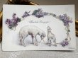 画像2: Postcard 　アンティークポストカード   イースター　羊とスミレのお花　Erwin Granner 　オーストリア1920年 (2)