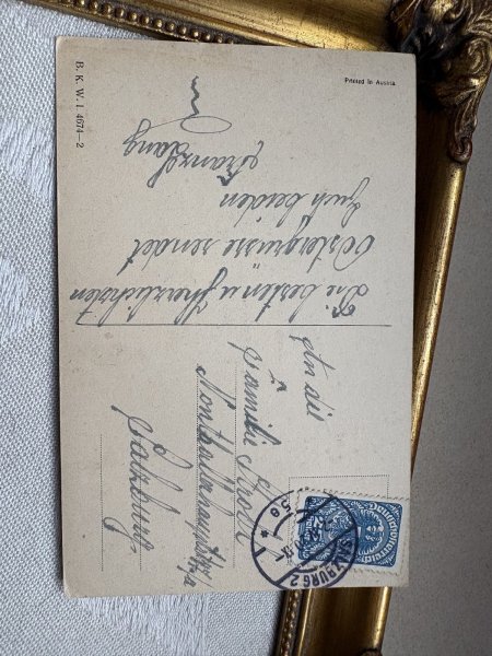 画像3: Postcard 　アンティークポストカード   イースター　羊とスミレのお花　Erwin Granner 　オーストリア1920年 (3)