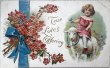 画像1: Postcard 　アンティークポストカード   バレンタイン　羊と女の子　アメリカ1912年 (1)