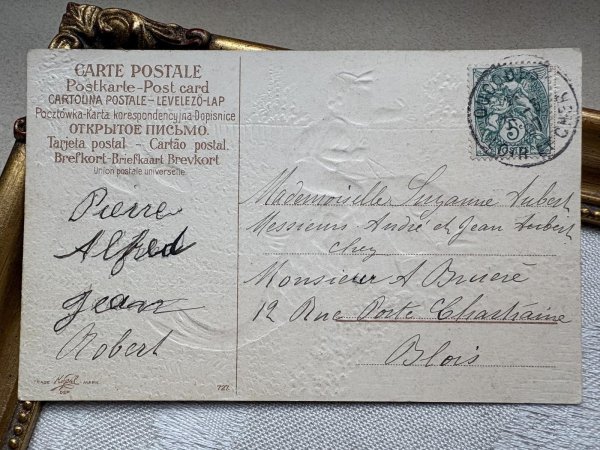 画像3: Postcard 　アンティークポストカード   魚に乗る騎手　エイプリルフール　4月の魚　フランス1907年 (3)