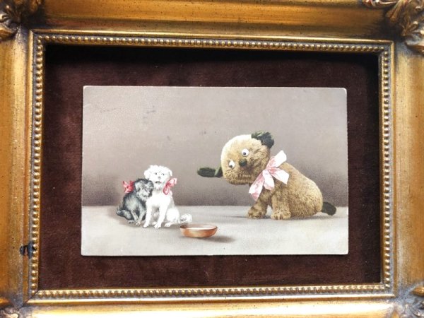 画像2: Postcard ミルクが欲しいタビー犬を怖がる犬たち Einco Tubby オランダ1915年 (2)