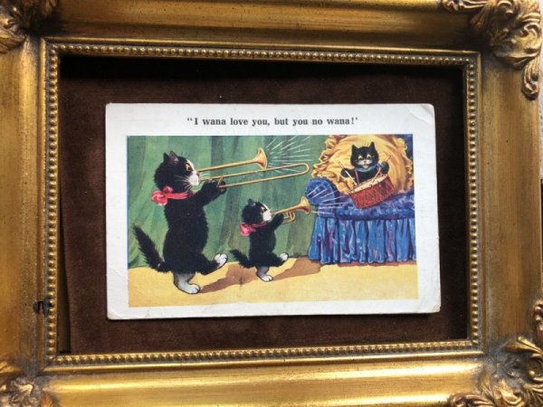 画像2: Postcard トランペットを吹く黒猫たち イギリス1924年 (2)