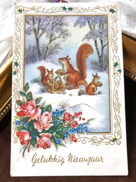画像2: Postcard リスの親子 (2)