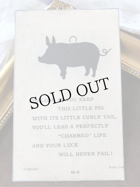 画像2: ▼SALE 500▼　Postcard  黒い豚さん　イギリス1923年 (2)