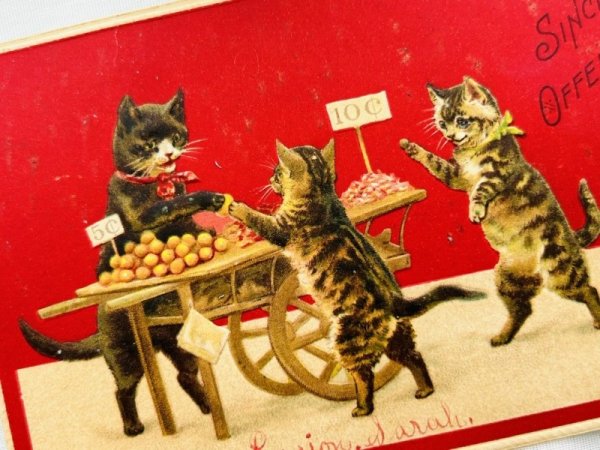 画像2: Postcard   アンティークポストカード 猫のお菓子屋さん Helena Maguire  (2)