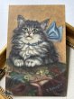 画像2: Postcard  　アンティークポストカード　青いリボンの猫　サバトラ　M.Babington (2)