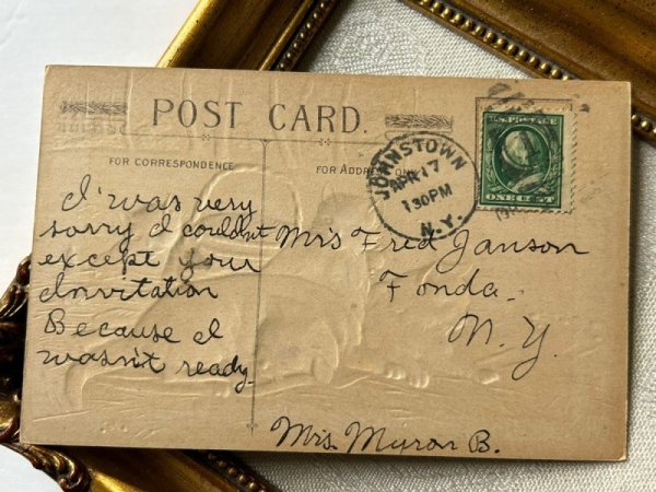 画像3: Postcard   アンティークポストカード 4匹の猫たち ピクニック  (3)