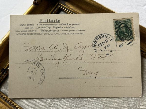 画像3: Postcard   アンティークポストカード バスケットの中の猫の親子 子猫 三毛猫 Helena Maguire アメリカ1907年 (3)