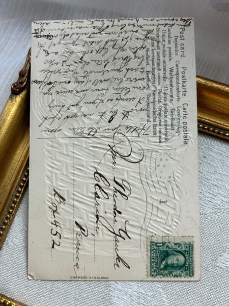 画像3: Postcard   アンティークポストカード ランドリーバスケットの中の猫 (3)