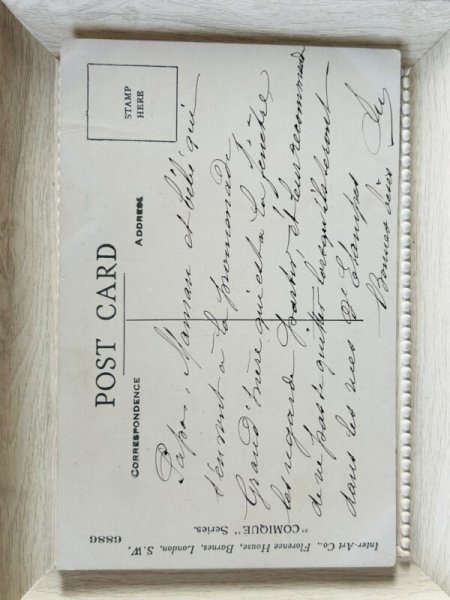 画像3: Postcard  　アンティークポストカード　相合傘をする黒猫たち (3)