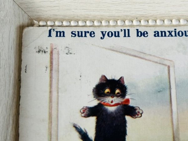 画像2: Postcard  　アンティークポストカード　サッカーをする黒猫たち (2)