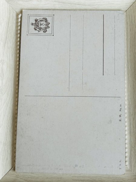 画像3: Postcard　アンティークポストカード　鳥かごを持った男と犬　（未使用） (3)